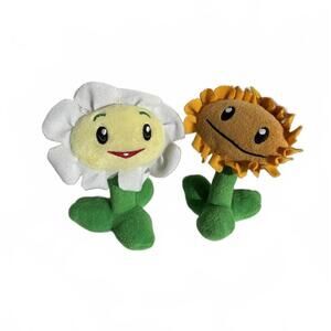 Plants Vs. Zombies Sunflower & Light Face Marigold Floral Plush Set Linxin PvZ